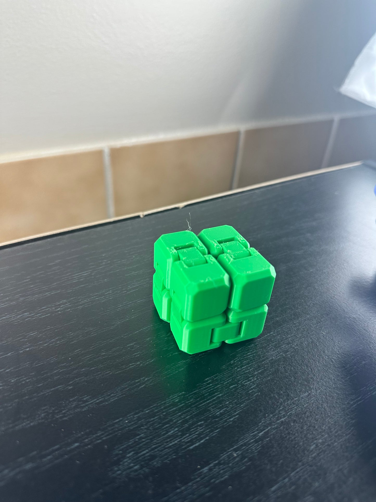 Articulated Lime Green Infinity Cube – 3D Printed Fidget Toy - MADE TO ORDER