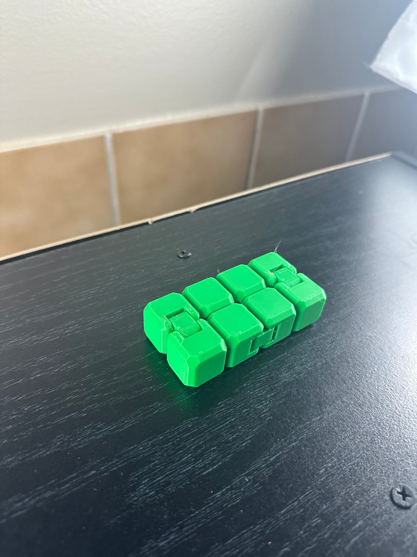 Articulated Lime Green Infinity Cube – 3D Printed Fidget Toy - MADE TO ORDER