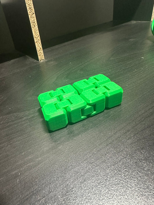 Articulated Lime Green Infinity Cube – 3D Printed Fidget Toy - MADE TO ORDER