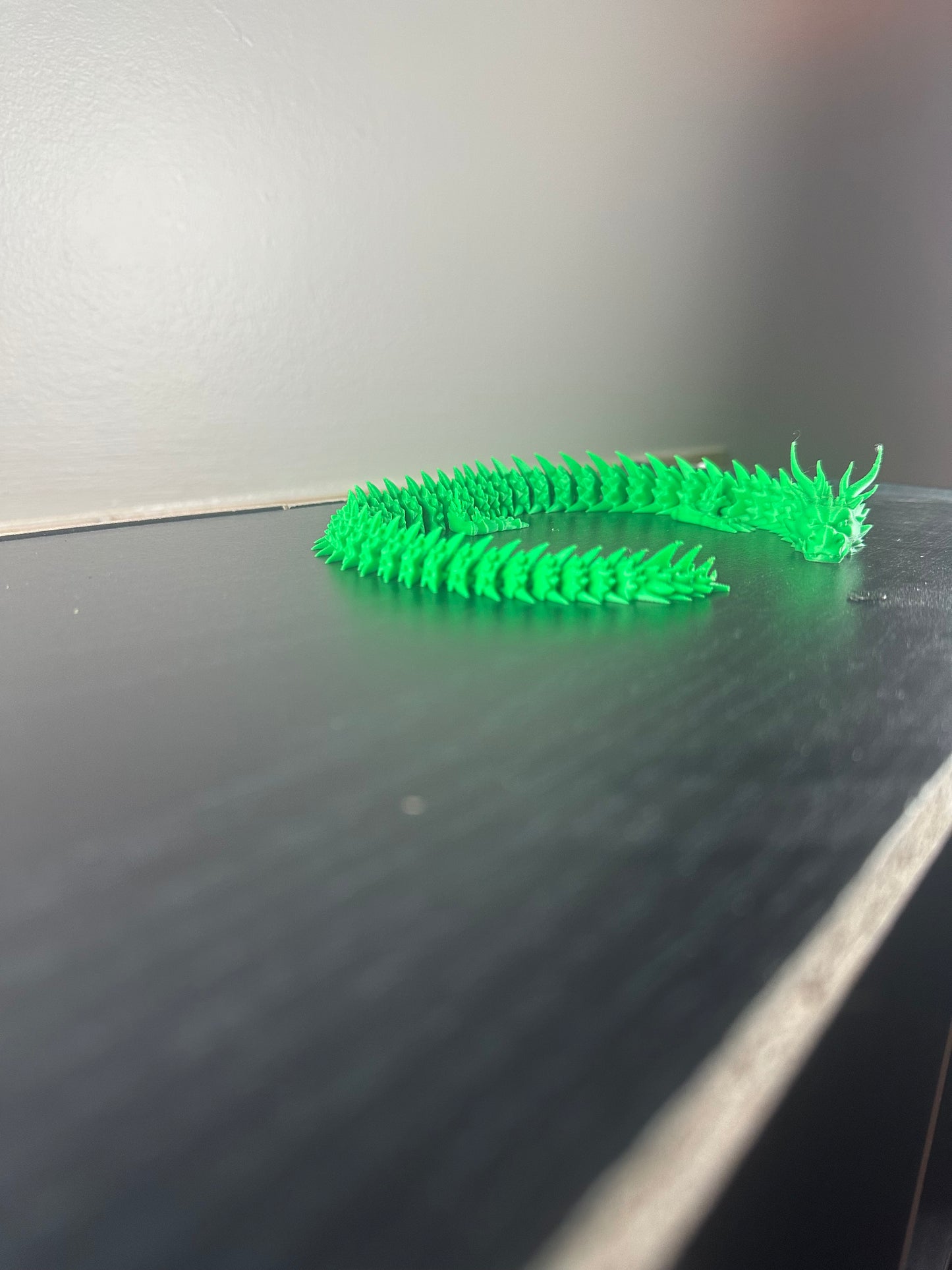 Fully Articulated Lime Green Dragon – 3D Printed Fidget Toy - MADE TO ORDER